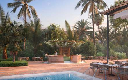 Le Bar de la Piscine with terrace in Marrakesh La Mamounia